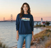"True Michigan "Relaxed Fit Classic Crew Unisex Sweatshirt