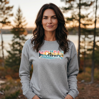 "True Michigan "Relaxed Fit Classic Crew Unisex Sweatshirt