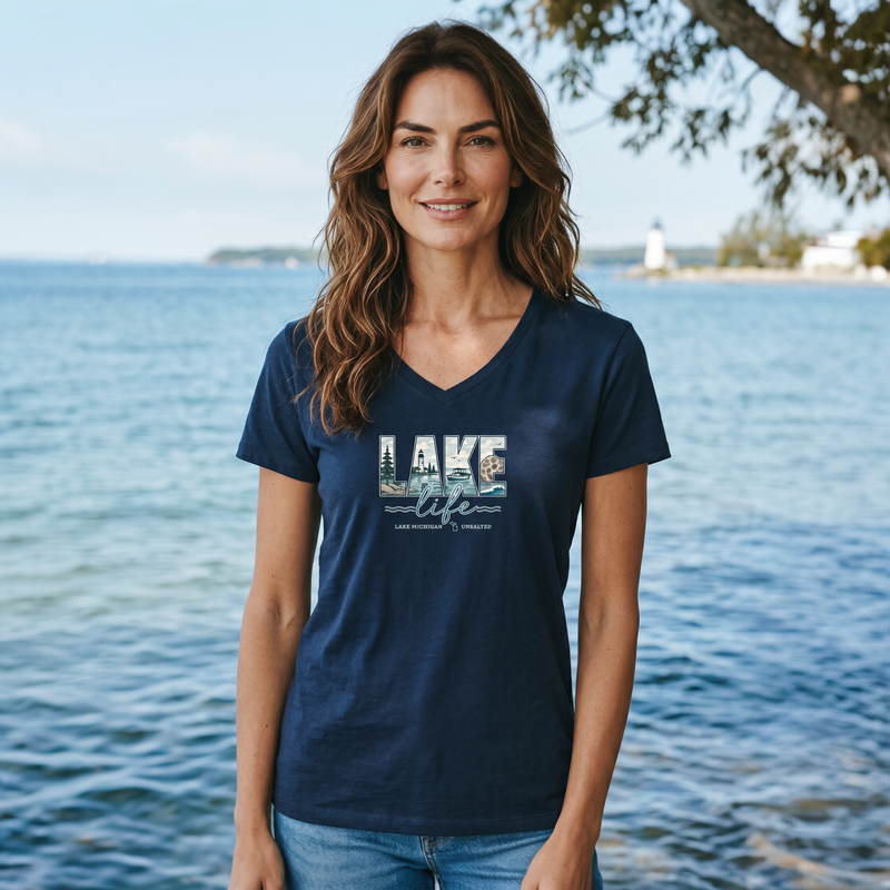 "Lake Life Unsalted"Women's V-Neck