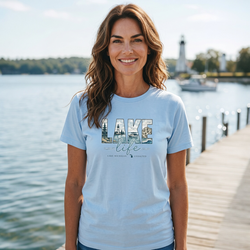 "Lake Life Unsalted"Relaxed Fit Crew Unisex T-Shirt