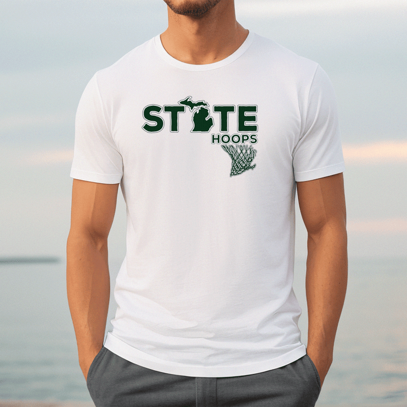 "State Hoops"Men's Crew T-Shirt