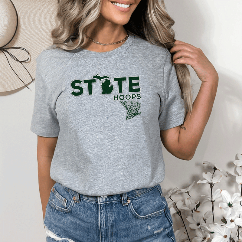 "State Hoops"Relaxed Fit Crew Unisex T-Shirt