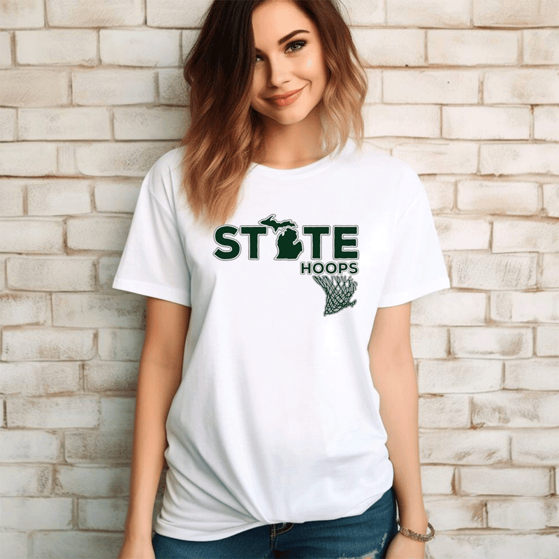 "State Hoops"Relaxed Fit Crew Unisex T-Shirt