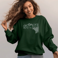 "State Hoops"Relaxed Fit Classic Crew Unisex Sweatshirt
