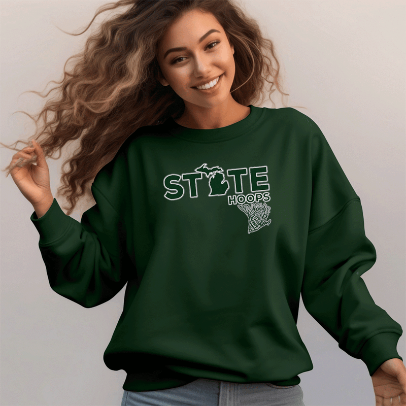 "State Hoops"Relaxed Fit Classic Crew Unisex Sweatshirt