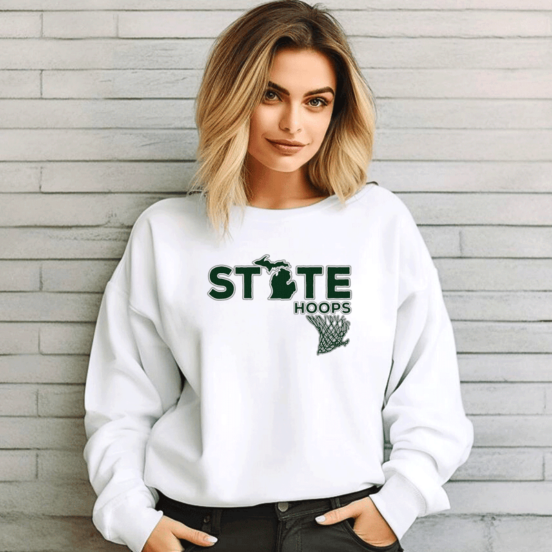 "State Hoops"Relaxed Fit Classic Crew Unisex Sweatshirt