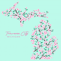 "Traverse City Cherry Blossom"Women's V-Neck