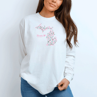 "Traverse City Cherry Blossom"Relaxed Fit Long Sleeve Unisex T-Shirt
