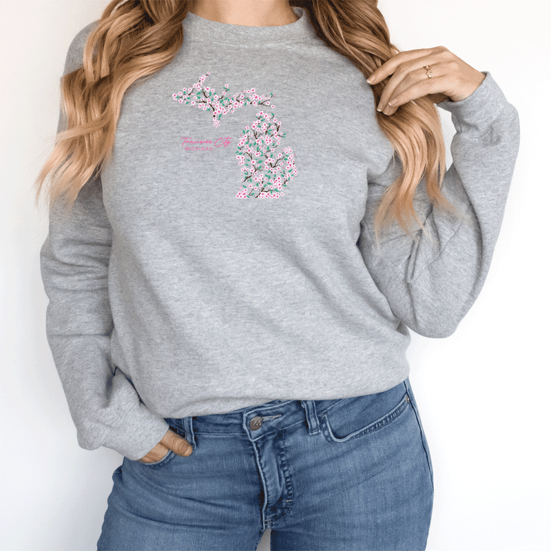 "Traverse City Cherry Blossom"Relaxed Fit Long Sleeve Unisex T-Shirt