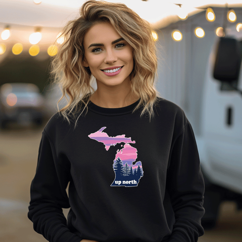 "MI Up North"Relaxed Fit Classic Crew Unisex Sweatshirt