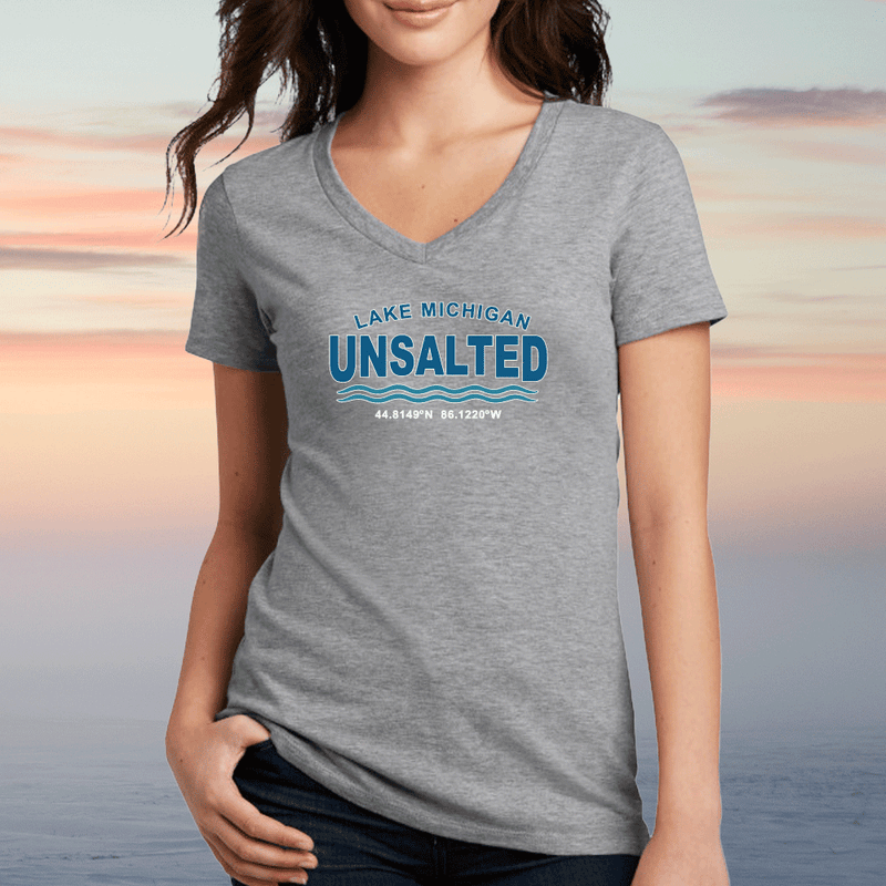 "Lake Michigan Unsalted"Women's V-Neck
