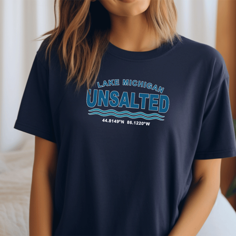 "Lake Michigan Unsalted"Relaxed Fit Crew Unisex T-Shirt