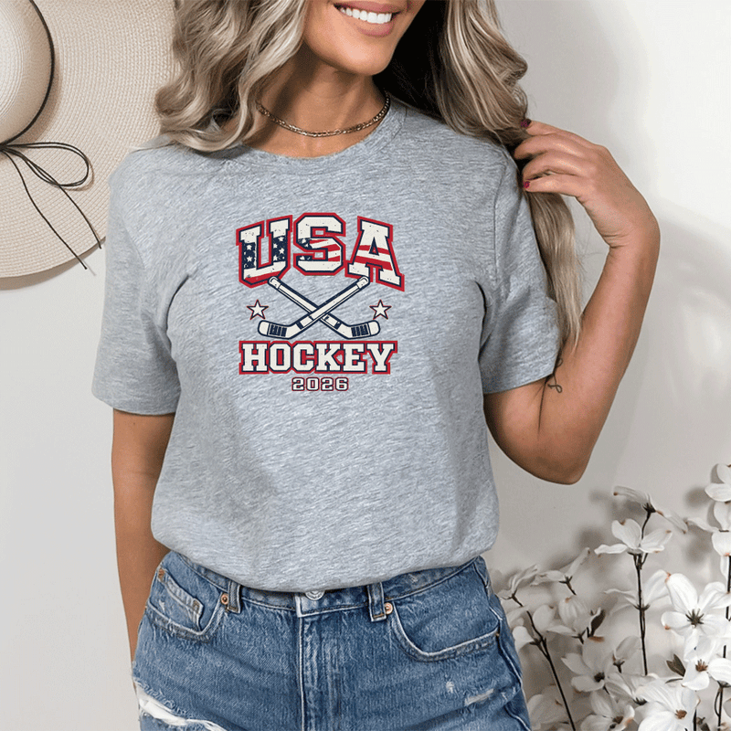 "USA Hockey"Relaxed Fit Crew Unisex T-Shirt