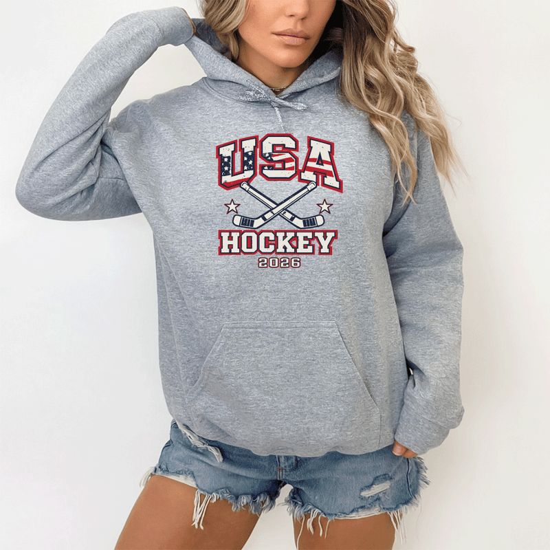 "USA Hockey"Relaxed Fit Classic Unisex Hoodie