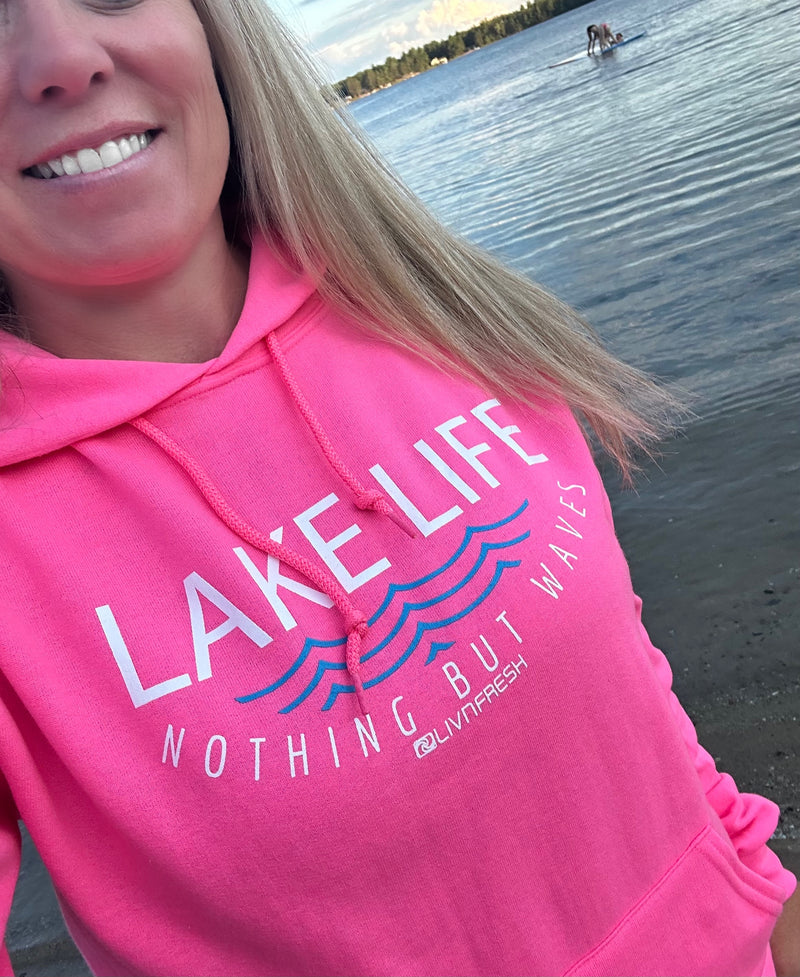 "Lake Life WAVES"Relaxed Fit Classic Hoodie