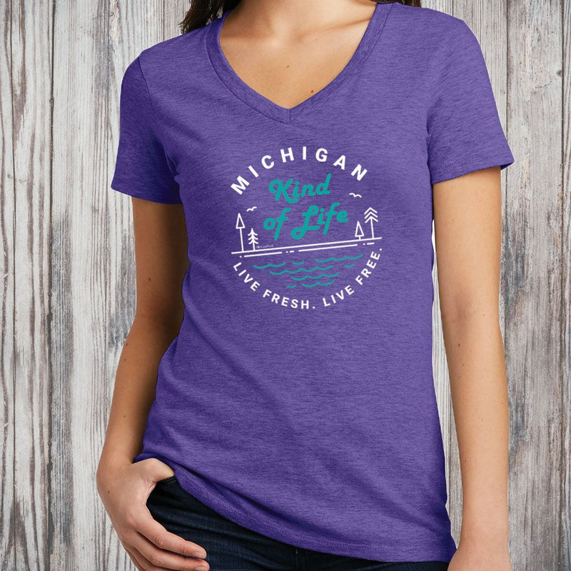 "Michigan Kind Of Life"Women's V-Neck