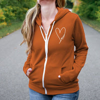 "Little Love"Relaxed Fit Angel Fleece Full Zip Unisex Hoodie