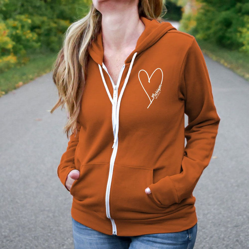 "Little Love"Relaxed Fit Angel Fleece Full Zip Unisex Hoodie