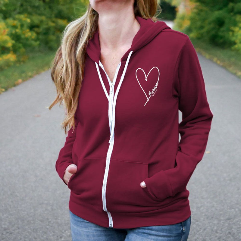 "Little Love"Relaxed Fit Angel Fleece Full Zip Unisex Hoodie