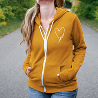 "Little Love"Relaxed Fit Angel Fleece Full Zip Unisex Hoodie