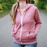 "Little Love"Relaxed Fit Angel Fleece Full Zip Unisex Hoodie