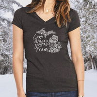 "Michigan Love Where You're From"Women's V-Neck