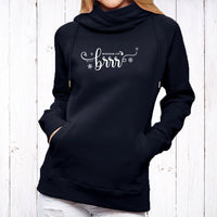 "Brrr... It's Cold In Michigan"Women's Fleece Funnel Neck Pullover Hoodie