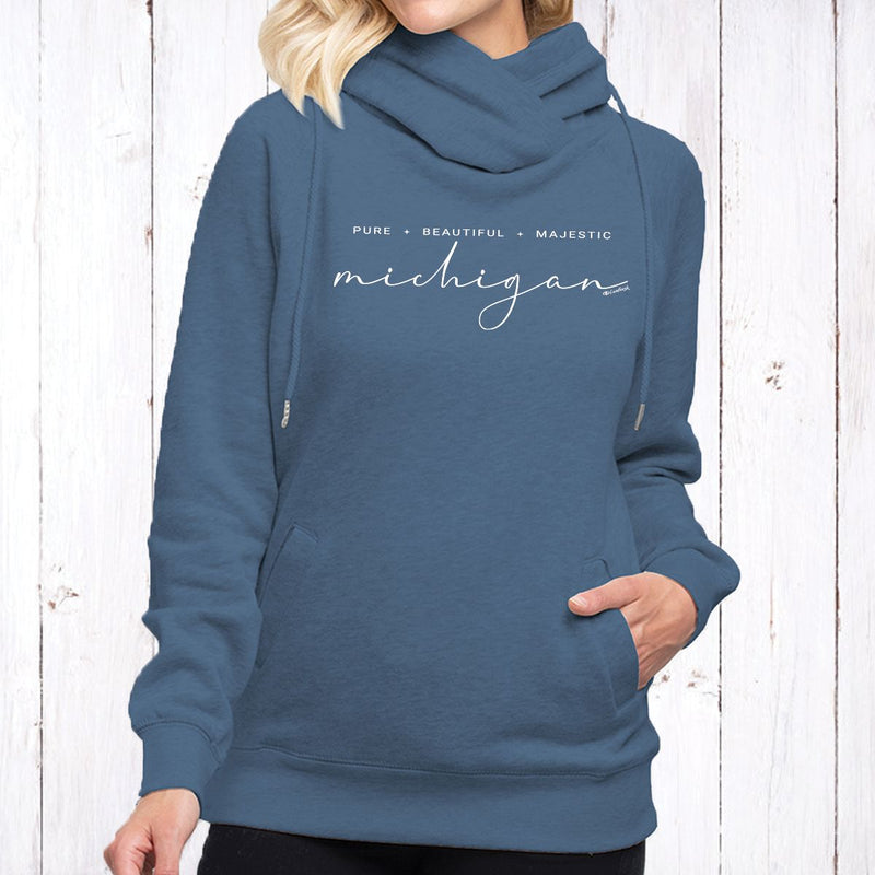 "Majestic"Women's Fleece Funnel Neck Pullover Hoodie