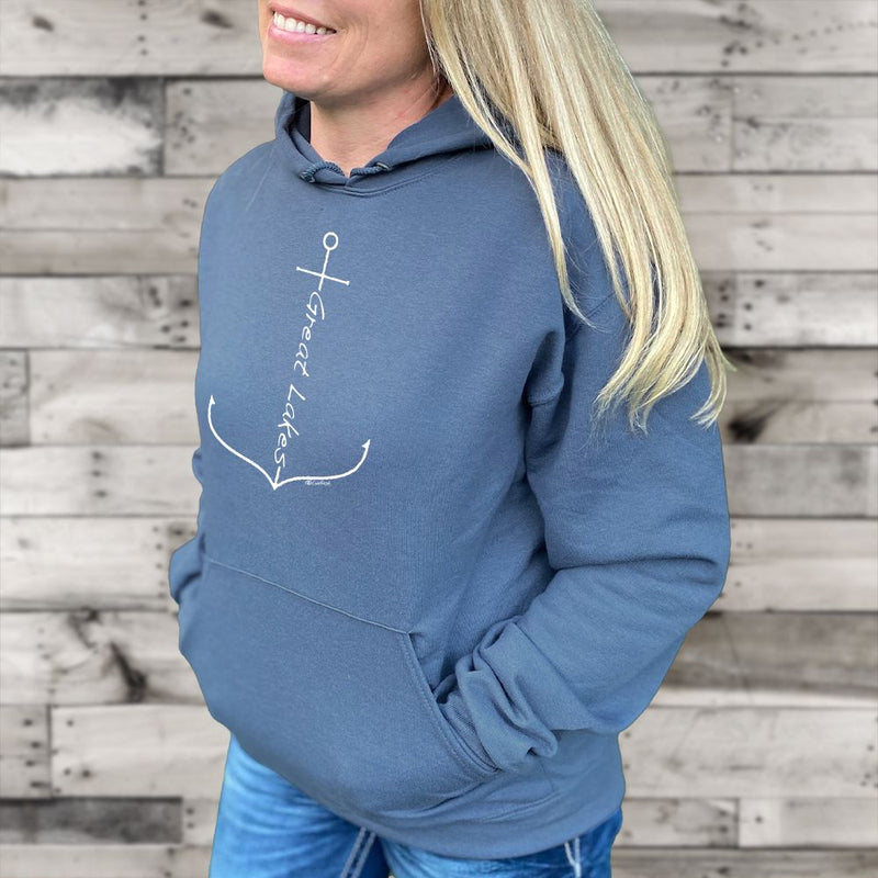 "Great Lakes Anchor"Relaxed Fit Classic Unisex Hoodie