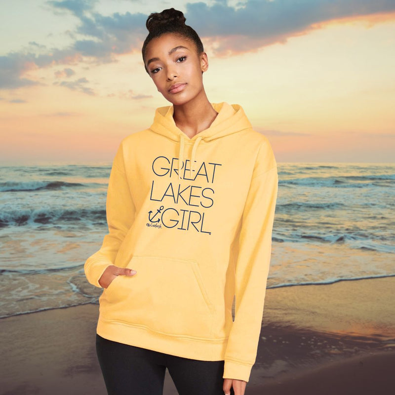 "Great Lakes Girl"Soft Style Relaxed Fit Unisex Hoodie