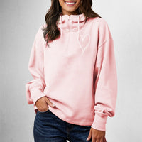 "Little Love"Women's Relaxed Fit 1/4 Zip Scuba Neck