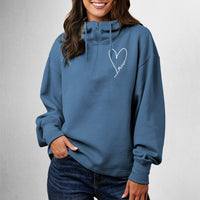 "Little Love"Women's Relaxed Fit 1/4 Zip Scuba Neck
