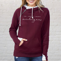 "Majestic"Women's Striped Double Hood Pullover