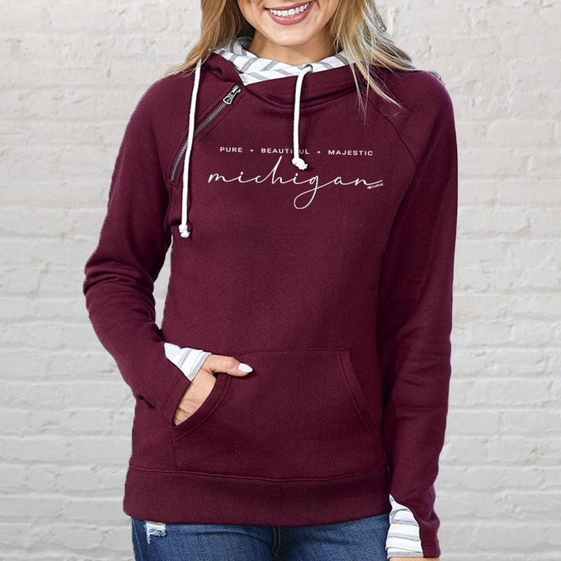"Majestic"Women's Striped Double Hood Pullover