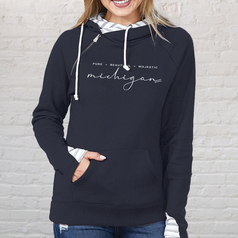 "Majestic"Women's Striped Double Hood Pullover