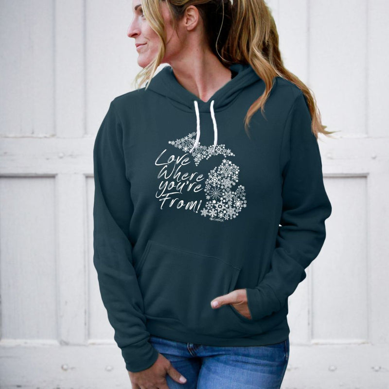 "Michigan Love Where You're From"Relaxed Fit Angel Fleece Unisex Hoodie