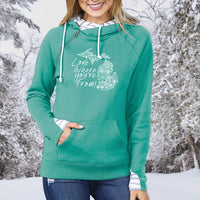 "Michigan Love Where You're From"Women's Striped Double Hood Pullover