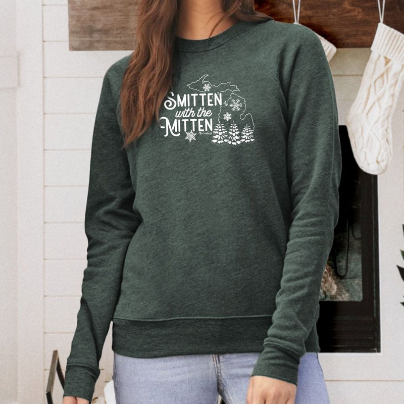"Winter Smitten"Relaxed Fit Angel Fleece Pullover Unisex Crew
