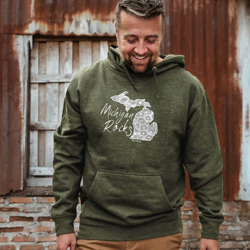 "Michigan Rocks Petoskey Stone"Men's Classic Hoodie
