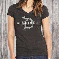 "Michigan D Established 1837"Women's V-Neck