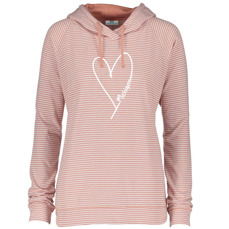 "Made With Love"Women's Striped Long Sleeve Fashion Hoodie