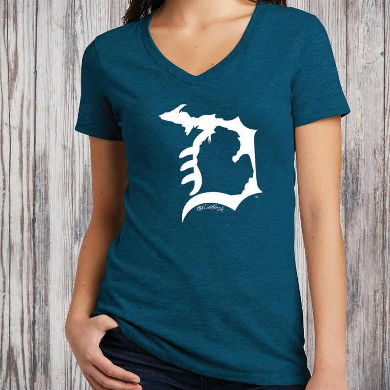 "Michigan D"Women's V-Neck