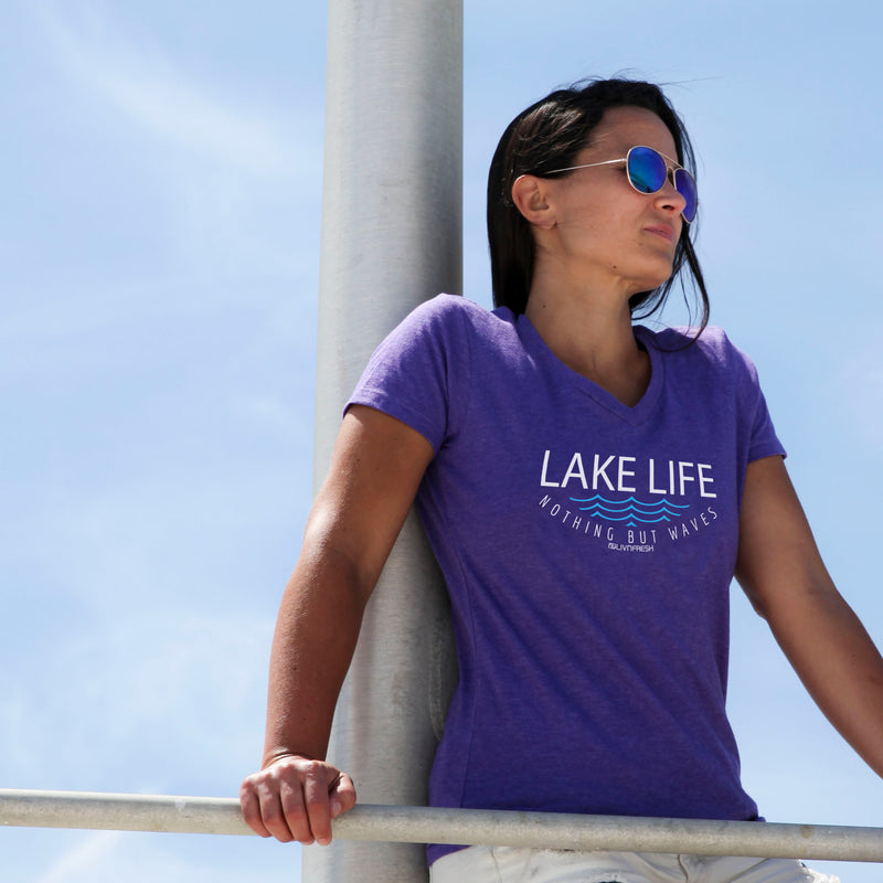 "Lake Life WAVES"Women's V-Neck