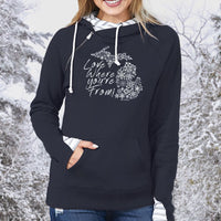 "Michigan Love Where You're From"Women's Striped Double Hood Pullover