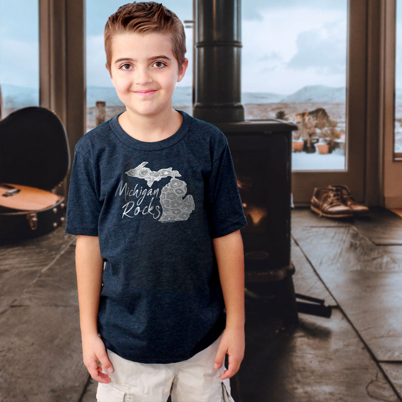 "Michigan Rocks Petoskey Stone"Youth T-Shirt