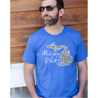 Michigan Rocks Petoskey Stone Men's Crew T-Shirt