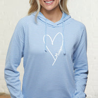 "Made With Love"Women's Striped Long Sleeve Fashion Hoodie