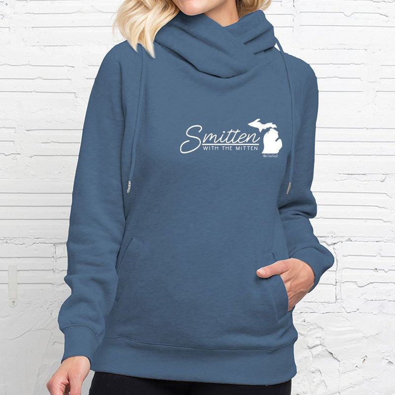 "Smitten With The Mitten"Women's Fleece Funnel Neck Pullover Hoodie