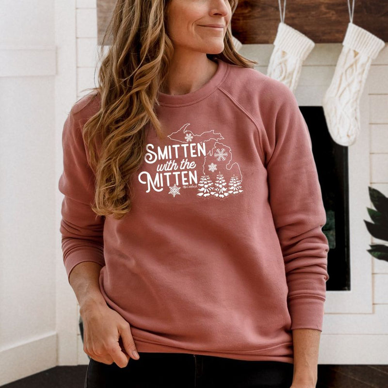"Winter Smitten"Relaxed Fit Angel Fleece Pullover Unisex Crew
