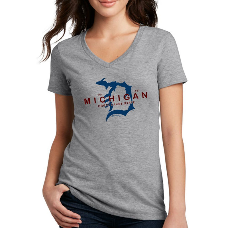 "Michigan D Established 1837"Women's V-Neck